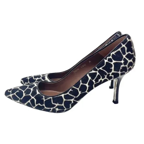 Donald Pliner Treva Calf Hair Animal Print Pointed Toe Pumps 8M - Picture 10 of 11